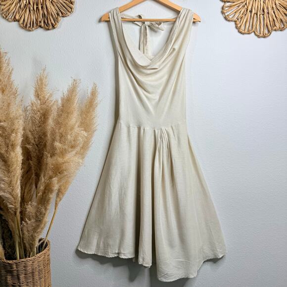 Free People Jayna midi dress halter Free-est Linen blend open back XS - Picture 4 of 11